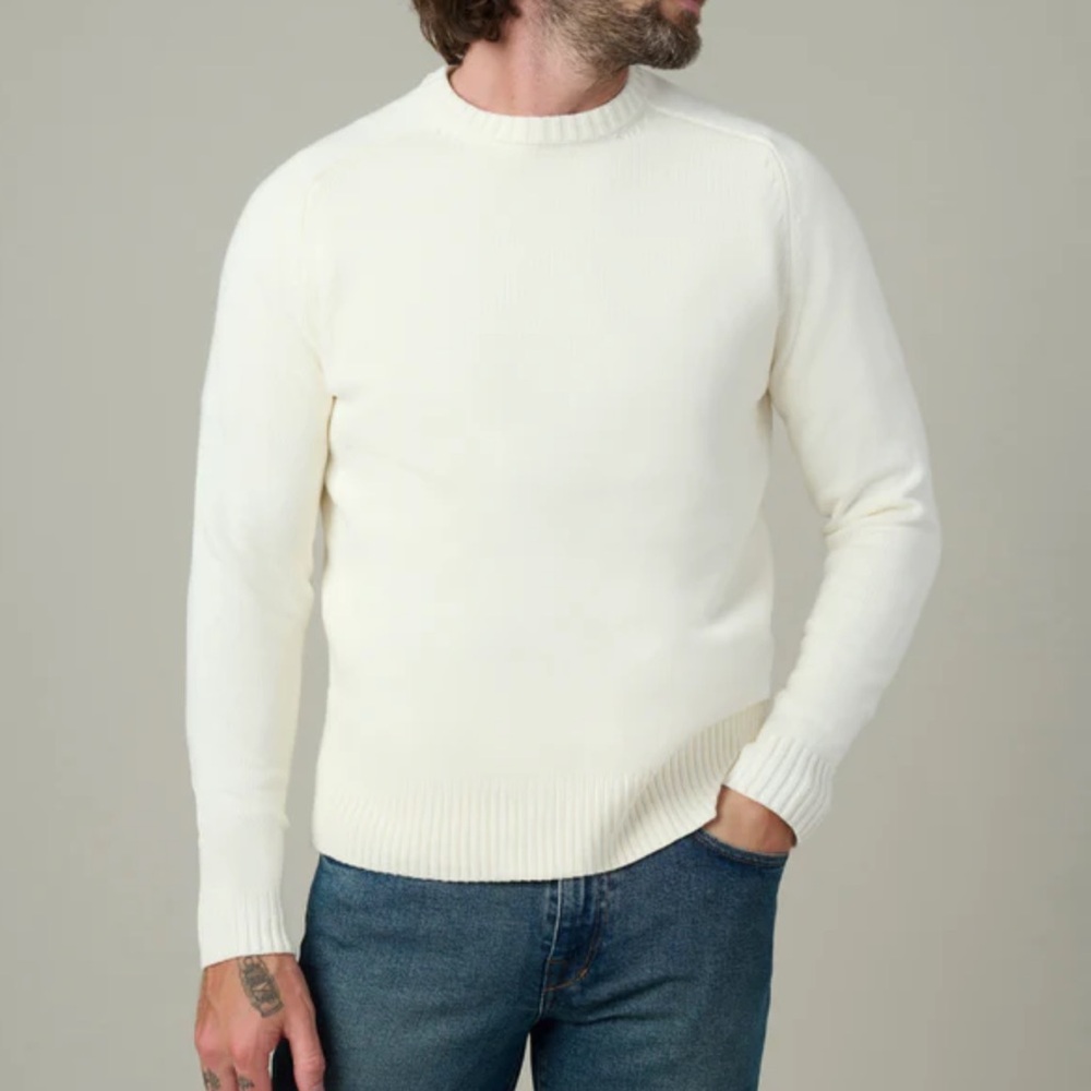 Joe's Jeans Lloyd Cotton Sweater Natural Ivory Size Medium